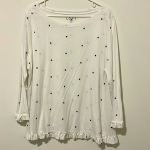 Adorable Loft Long-Sleeved Shirt with Ruffles